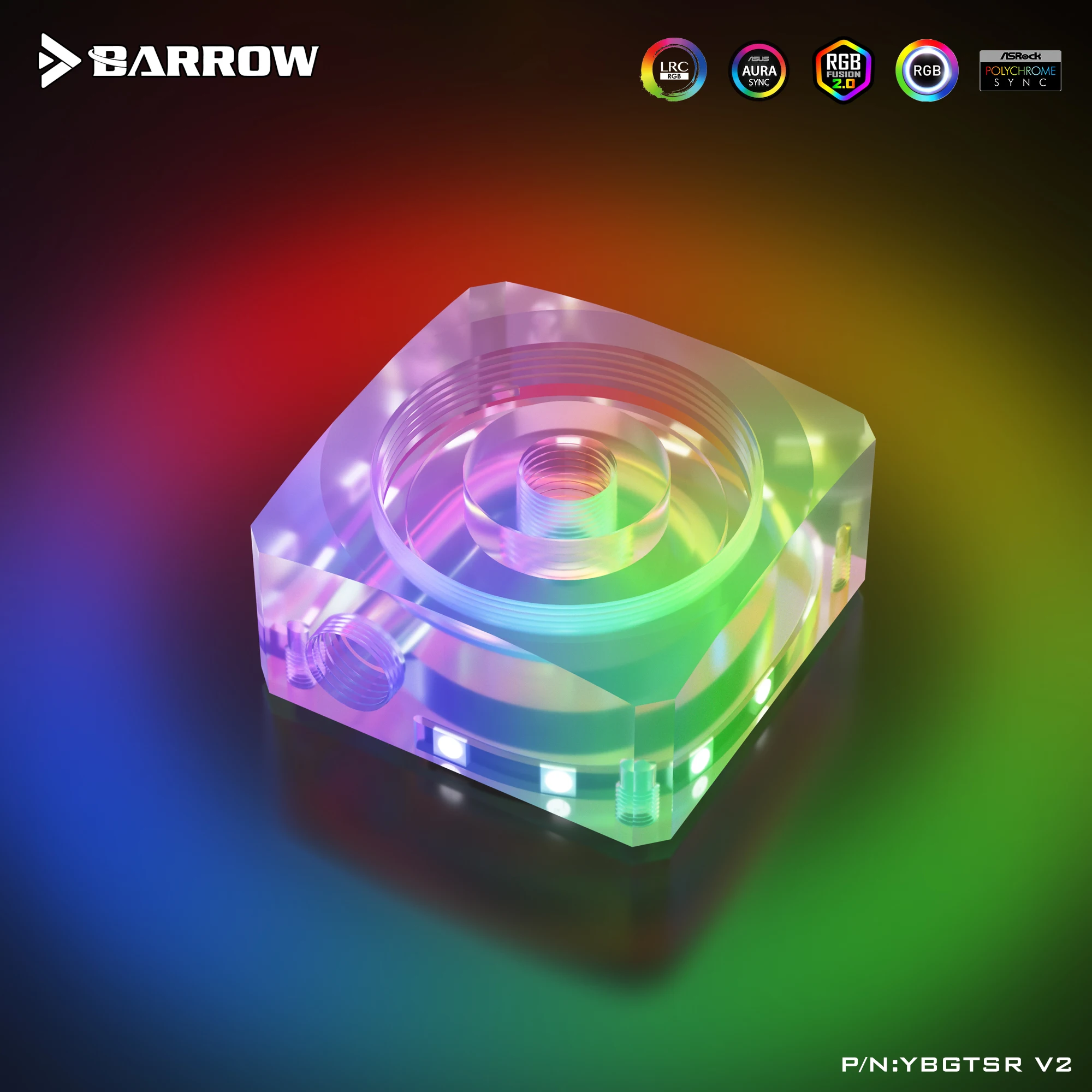 Barrow PMMA Acrylic Transparent LRC2 RGB DDC PMD3 SPB17 Extendible Pump Top Cover YBGTSR V2