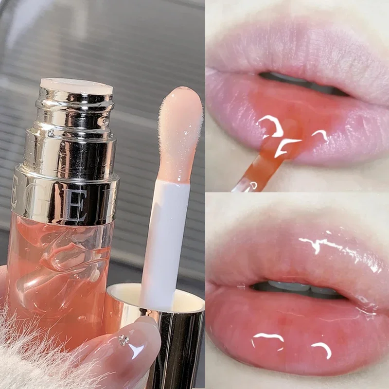 Transparente Non-Stick Líquido Brilhante Batom, Hidratante Lip Glaze, Esmalte Maquiagem, Cristal de Água, Frutado Jelly Mel, Mel