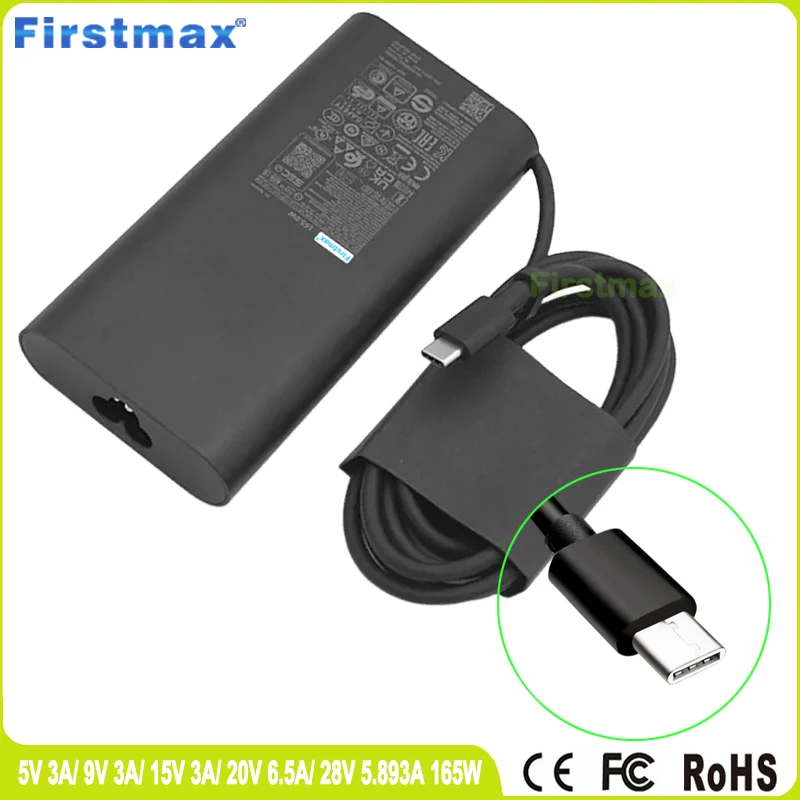 

165W Charger USB-C Type C for Dell Precision 3580 3580 3580 3581 Latitude 5340 5440 5540 7340 7640 9440 LA165PM210 Power Adapter