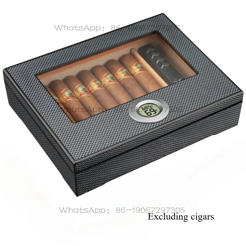 Moisturizing Cedar Wood Moisture-proof Insect-proof Sealed Alcohol Nourishment Set Large-capacity Visual Carbon Fiber Box