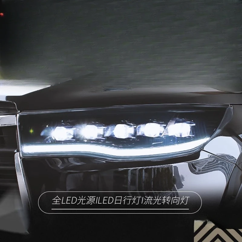 Suitable for Highlander 2015-2017 New Headlight Modification LED Running Daytime Running Lights Crystal Lens Flowing Turn Signal