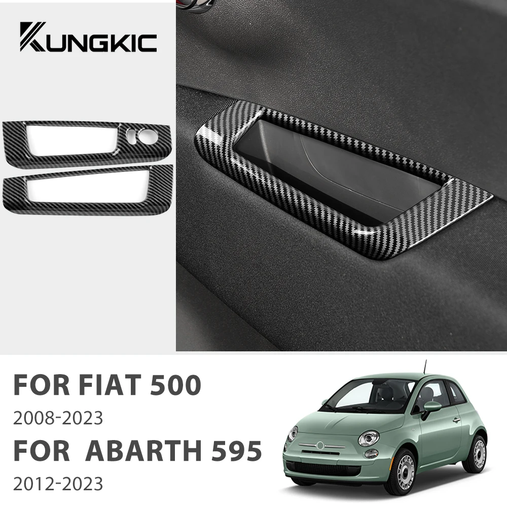 

Для Fiat 500 Abarth 595 695 2008-2023 ABS углеродное волокно LHD автомобильное зеркало заднего вида регулировка окна кнопка переключатель наклейка для хранения