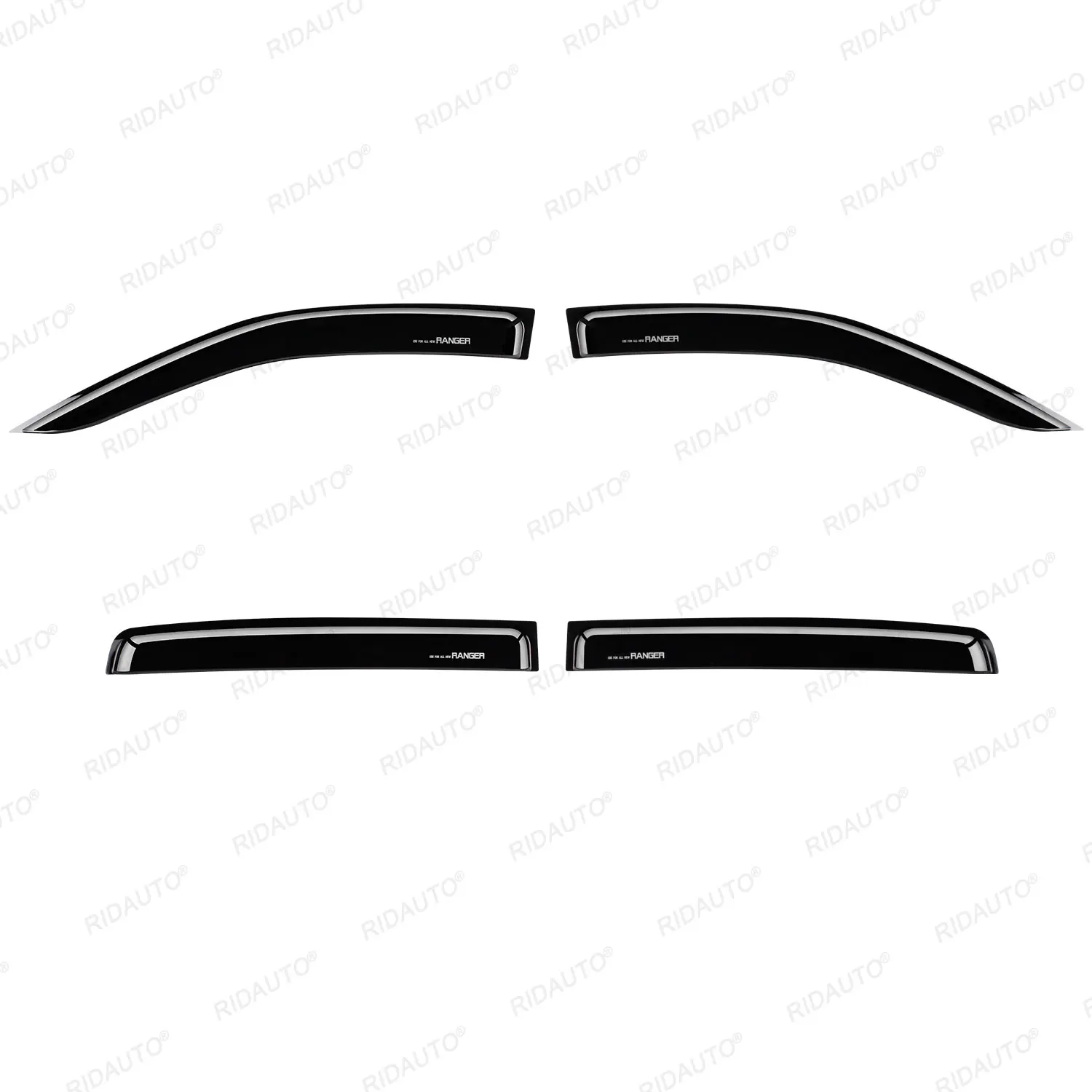 Black Side Door Visor Window Visor Deflectors Rain Guard For 2022 2023 Next Gen FORD RANGER RAPTOR SPORT T9 Accessories Truck