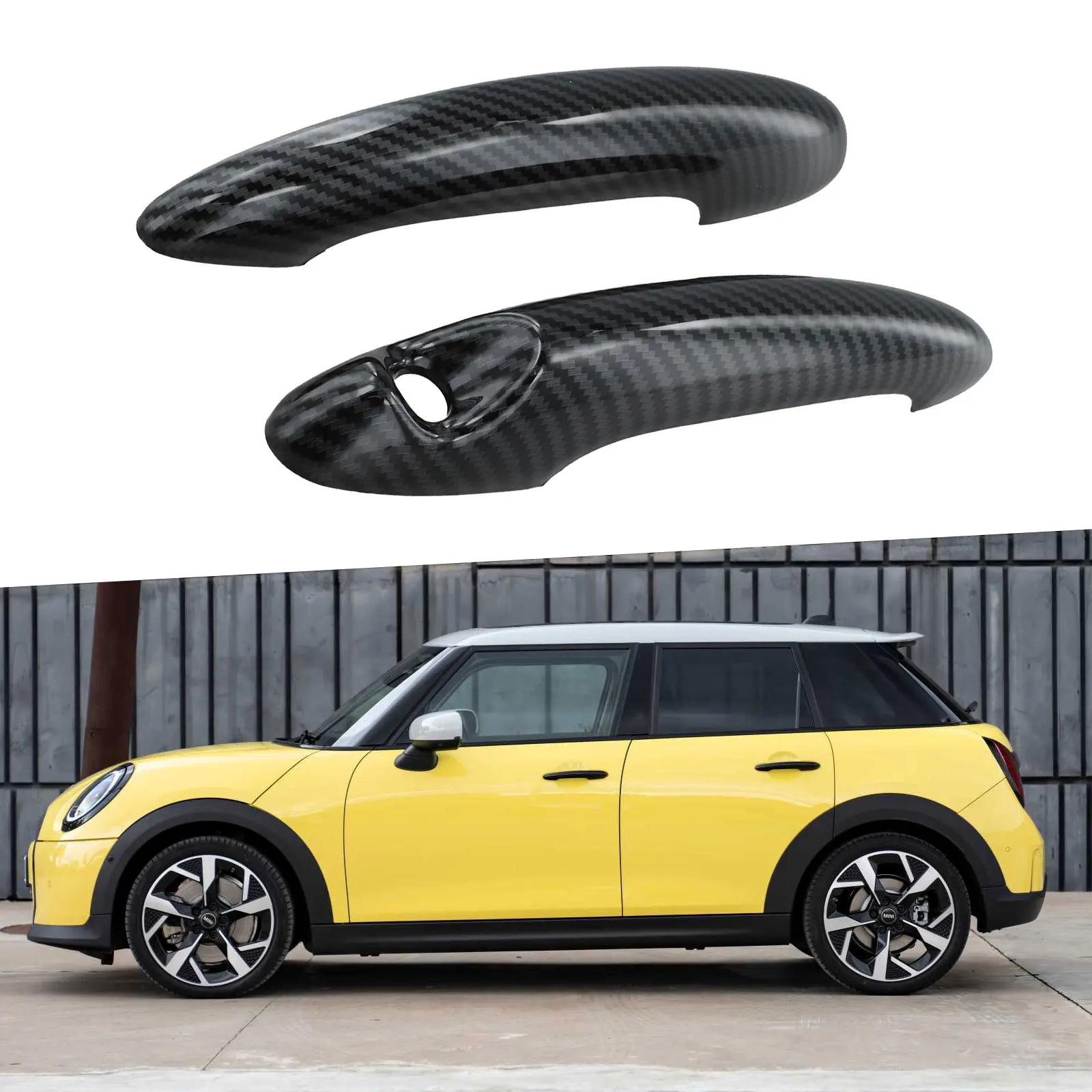 

For MINI Cooper S Carbon Fiber Door Handle Cover Vehicle Customization Door Handle Cover Scratch Protection Accessories