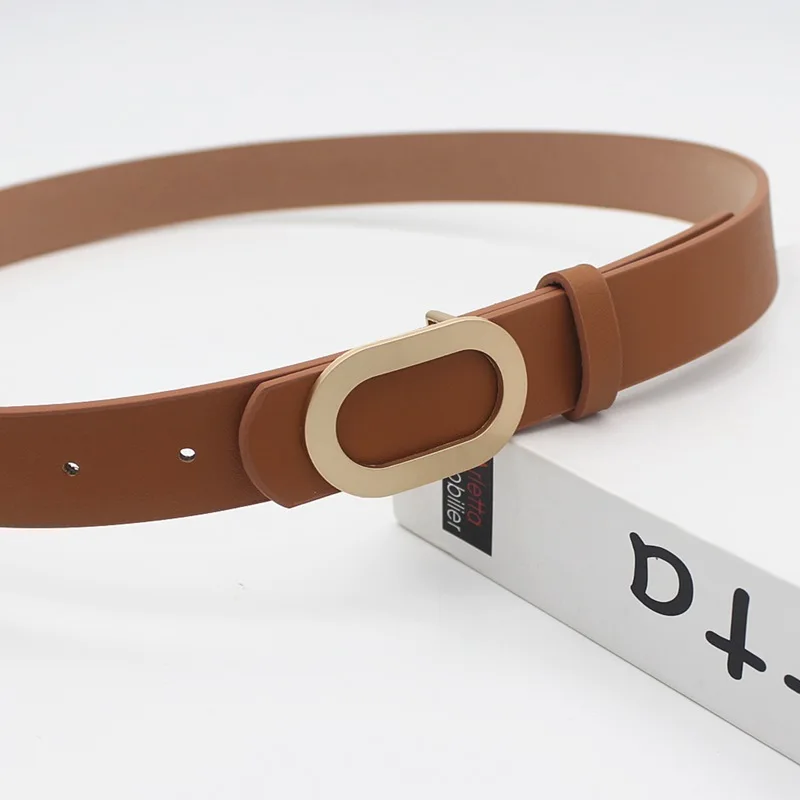 Cintos femininos de couro genuíno designer famosa marca moda liga anel círculo fivela ouro menina jeans vestido cintos selvagens ld033