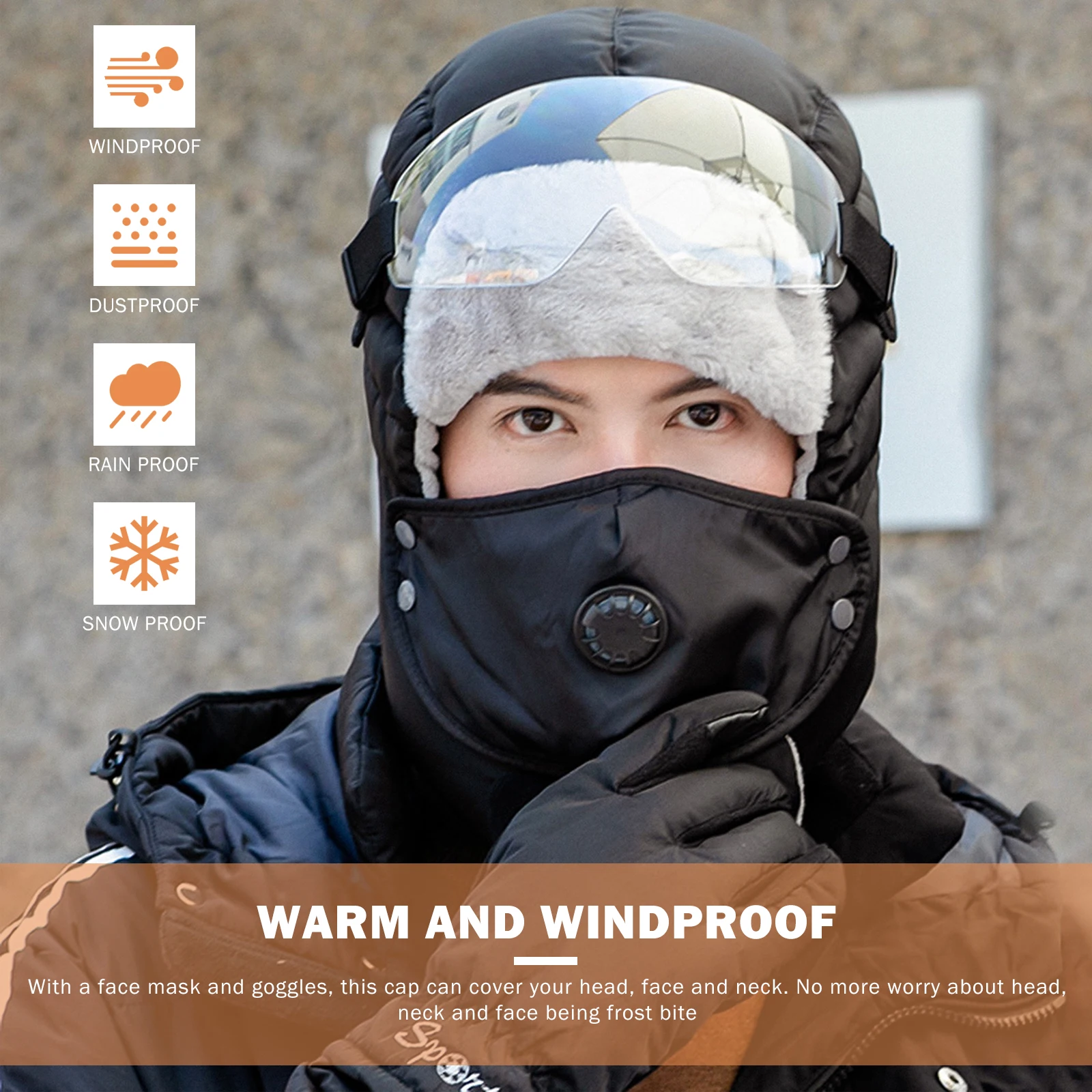 

Outdoor Cold-proof and Warm Cotton Hat Man Hats for Men Padded Windproof Riding