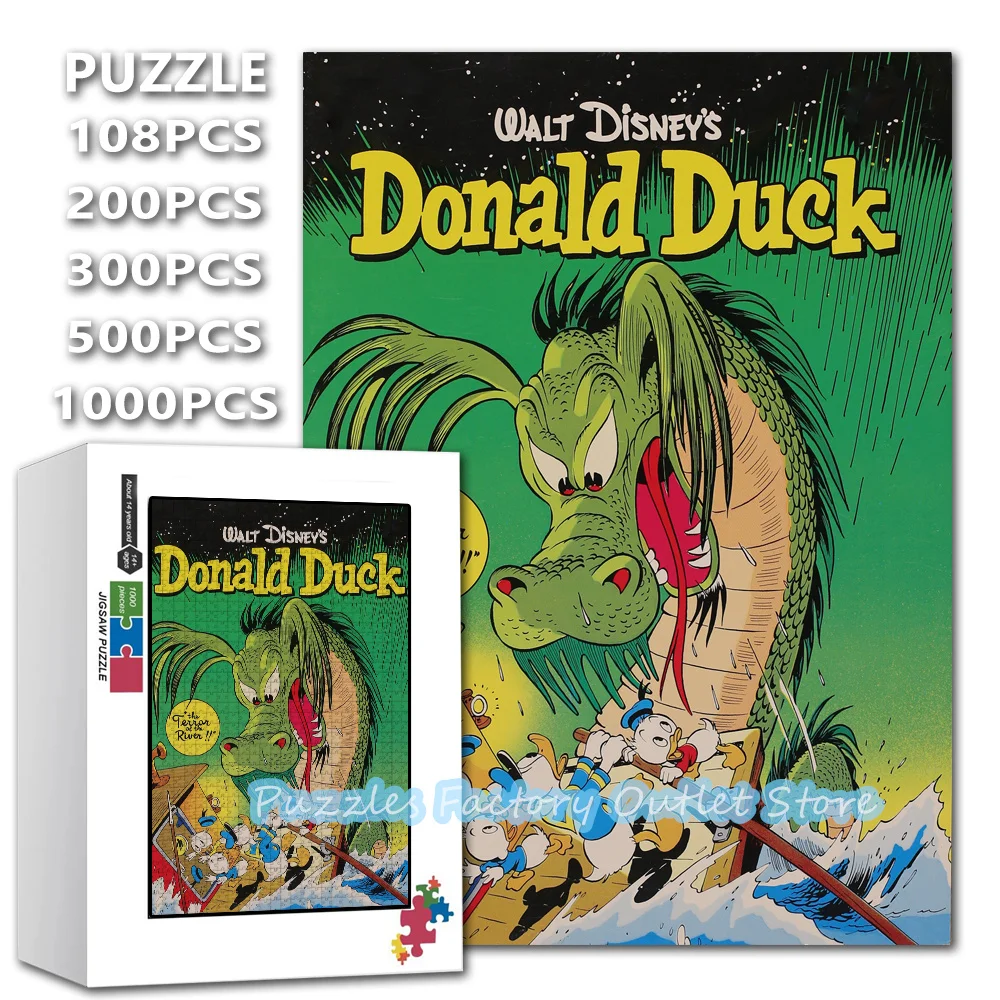 

Donald Duck Diy Assembled Puzzle Disney Cartoon Uncle Scrooge Anime 108/200/300/500/1000 Pieces Jigsaw Puzzles Decompress Toys