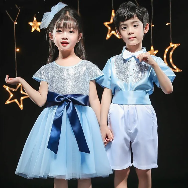 

Children's Choir Performance Clothing Male and Female Chorus Host Primary School Student Recitation Dress Dance Performance