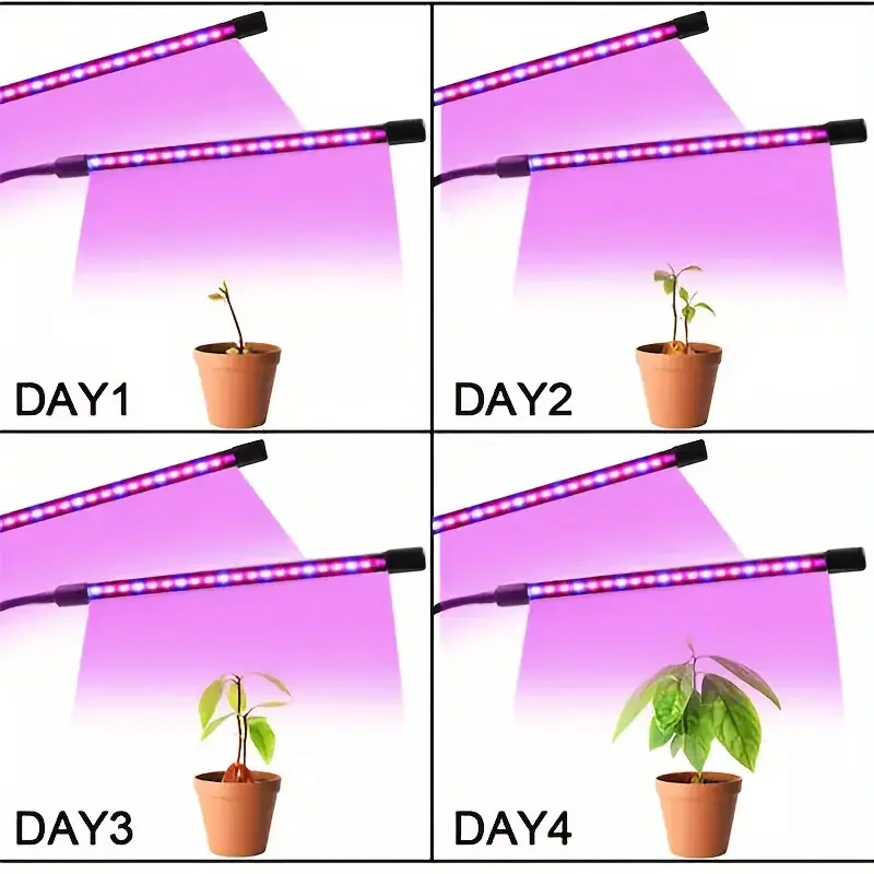 Adjustable Double Head LED Clip Light for Garden Hydroponic Flower Plant Growth Dimmable IP44 Protection Fast Delivery