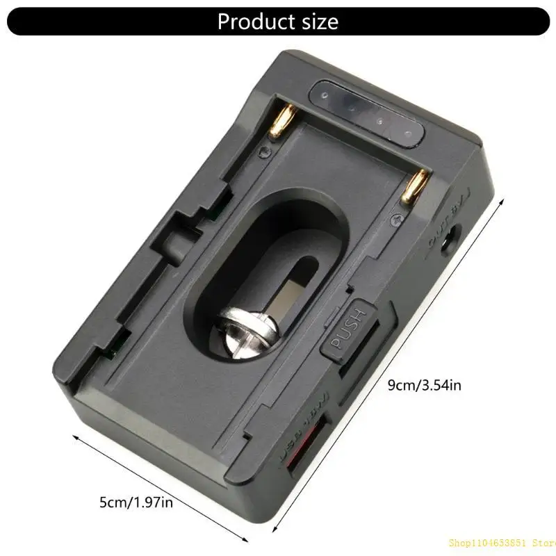 Compact Battery Adapter Base Charging Dock Stand for F970 Batteries with LED Display USB C Port 0XLA