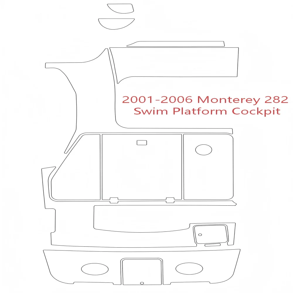 

2001-2006 Monterey 282 Swim Platform Cockpit Pad Boat EVA Foam Faux Teak Deck Floor Mat SeaDek Style Self Adhesive