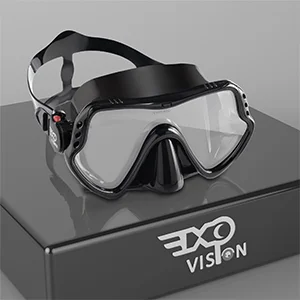 EXP VISION Snorkel Diving Mask, Professional Snorkeling Gear, Ultra Clear Lens with Wide View Tempered Glass Goggles