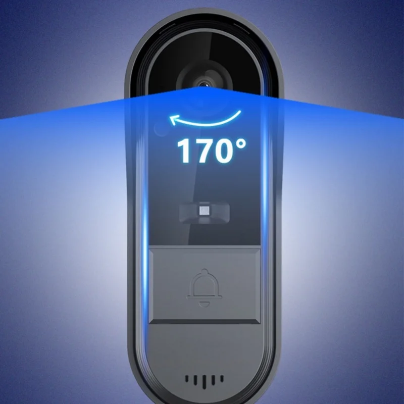 Campainha de vídeo sem fio com visão noturna 1080P 8MP 170 °   Conversa bidirecional grande angular IP66 à prova d'água com campainha de vídeo com tela de 4,3 polegadas