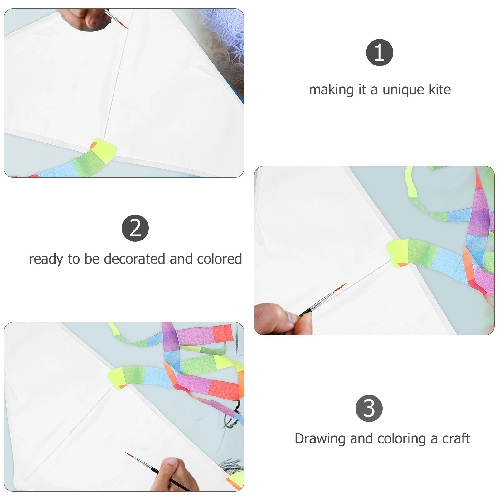 

1Set Portable Kids DIY Blank Kite Funny Drawing Kite Painting Kit Interactive Children Craft Kites for Kids Kites for Toddlers