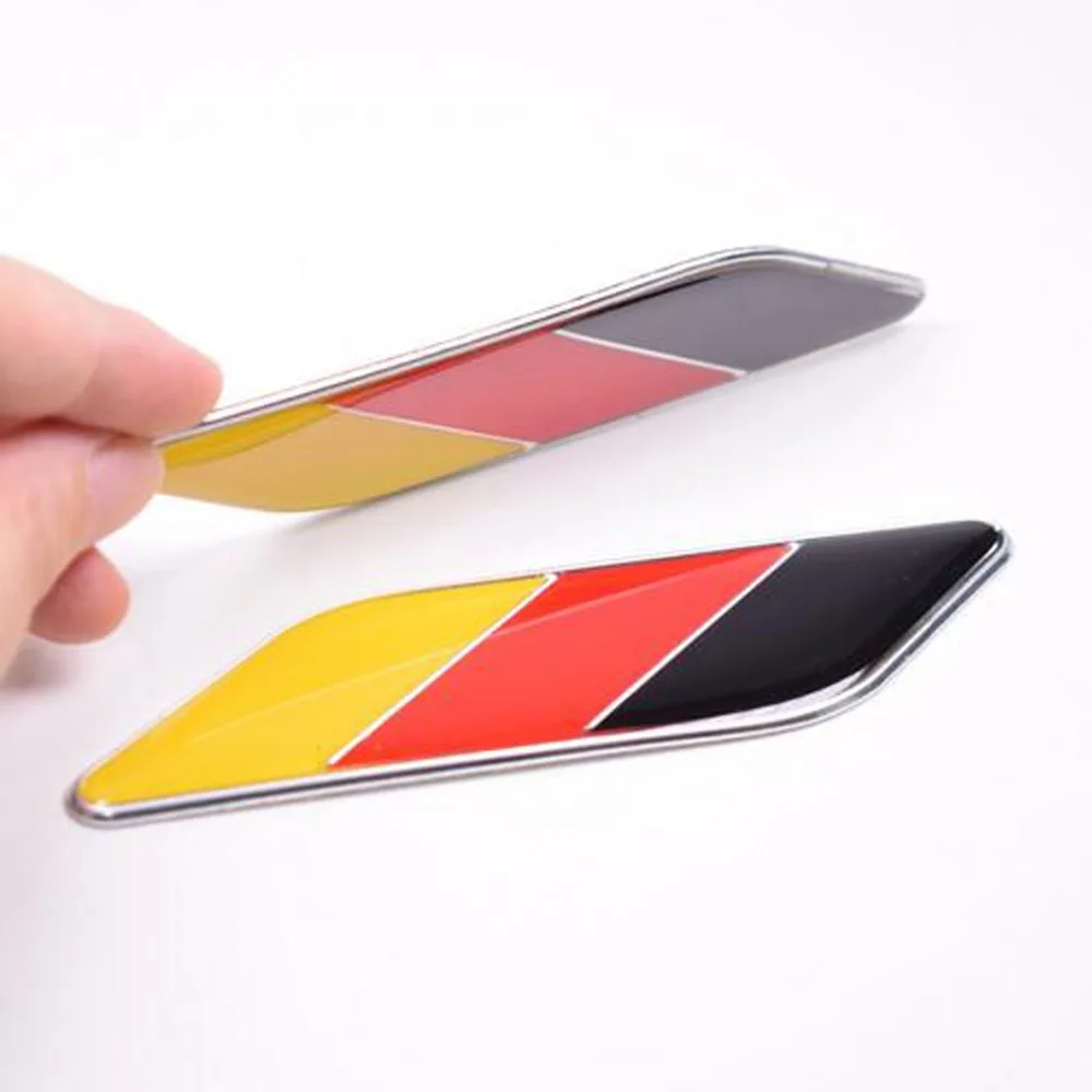 2Pcs/Pair 3D Metal German Flag Car Body Side Fender Rear Trunk Emblem Badge for Volkswagen Audi Bmw Mercedes Benz Porsche view 5