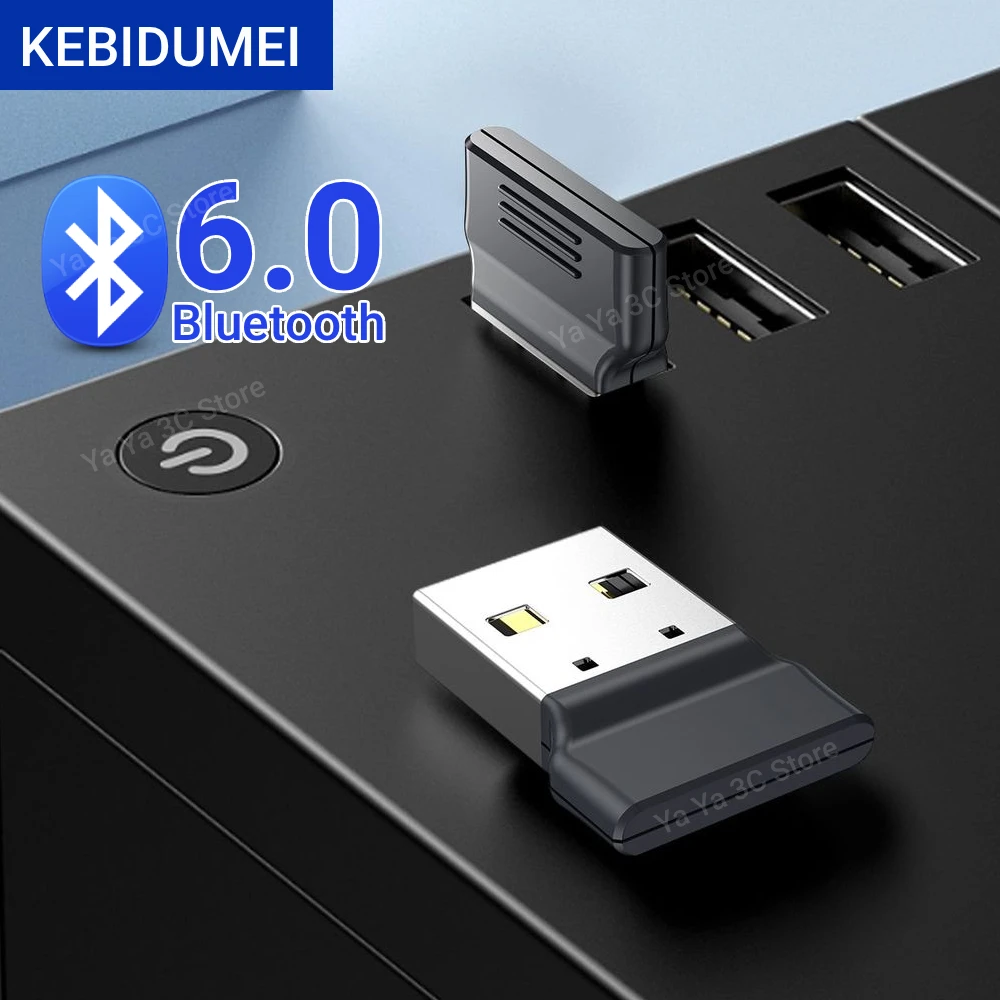KEBIDUMEI USB Bluetooth 6.0 Dongle Adapter for PC Speaker Wireless Mouse Keyboard Music Audio Receiver Transmitter Bluetooth