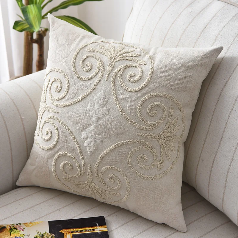 

Nordic Linen Throw Pillowcase, Linen Cushion Cover, Plain Flower, Home Decor, 45x45 cm