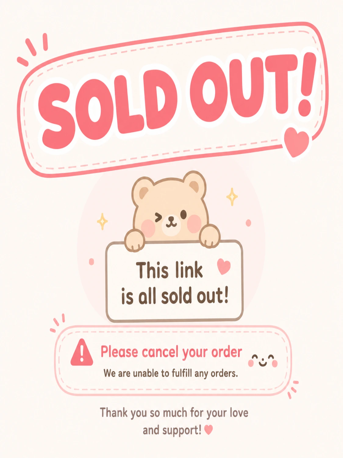 sorry love this item is sold out please cancel the order thx,wish you have a good day