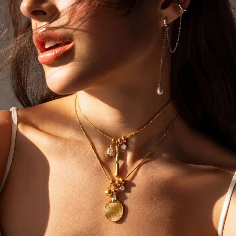Vintage Multi Layer Coin Pendant Necklace Water Drop Threader Earrings Set Women Gold Stackable Daily Jewelry