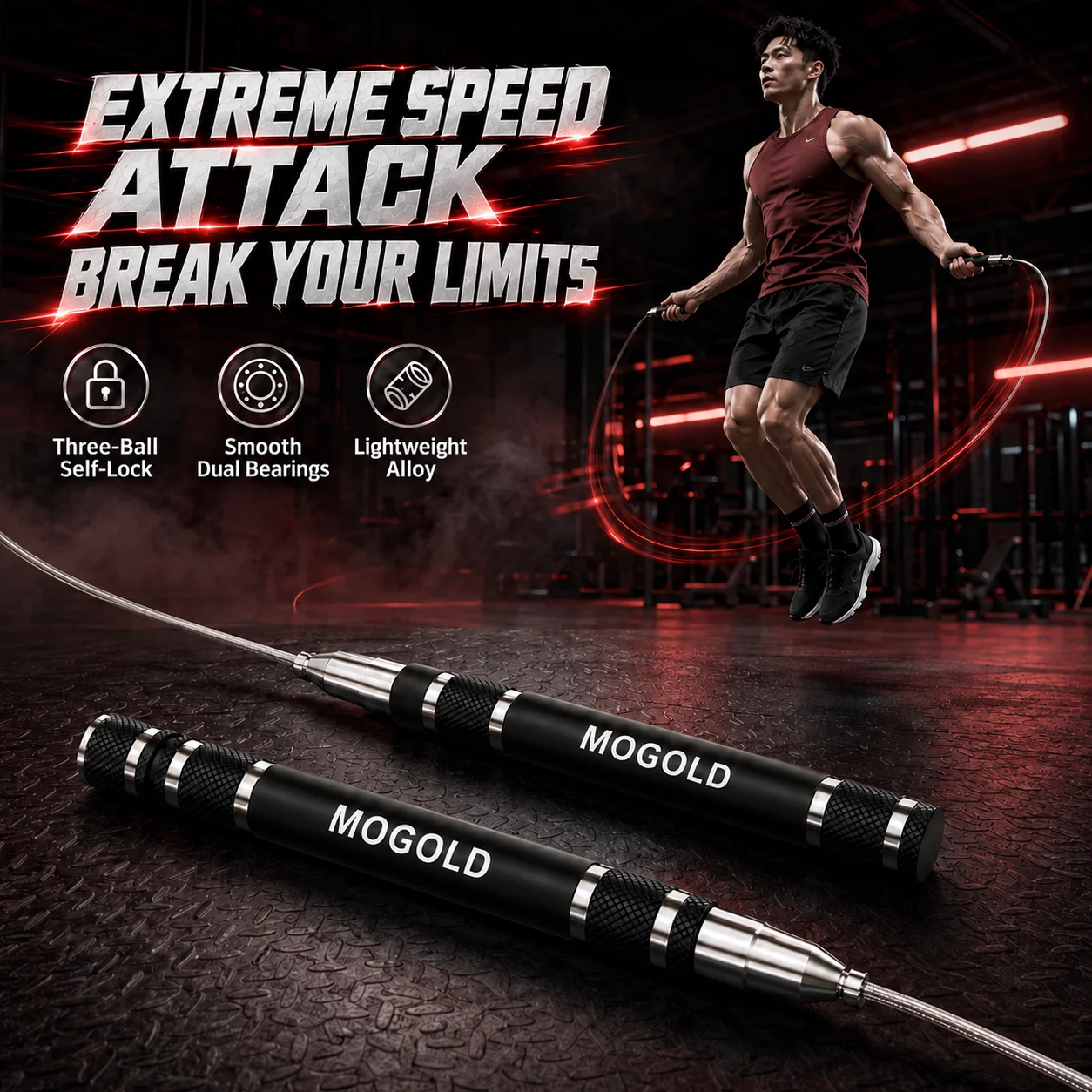 MOGOLD – profesjonalna skakank – Jump Rope Speed Bearing recenzja i cena