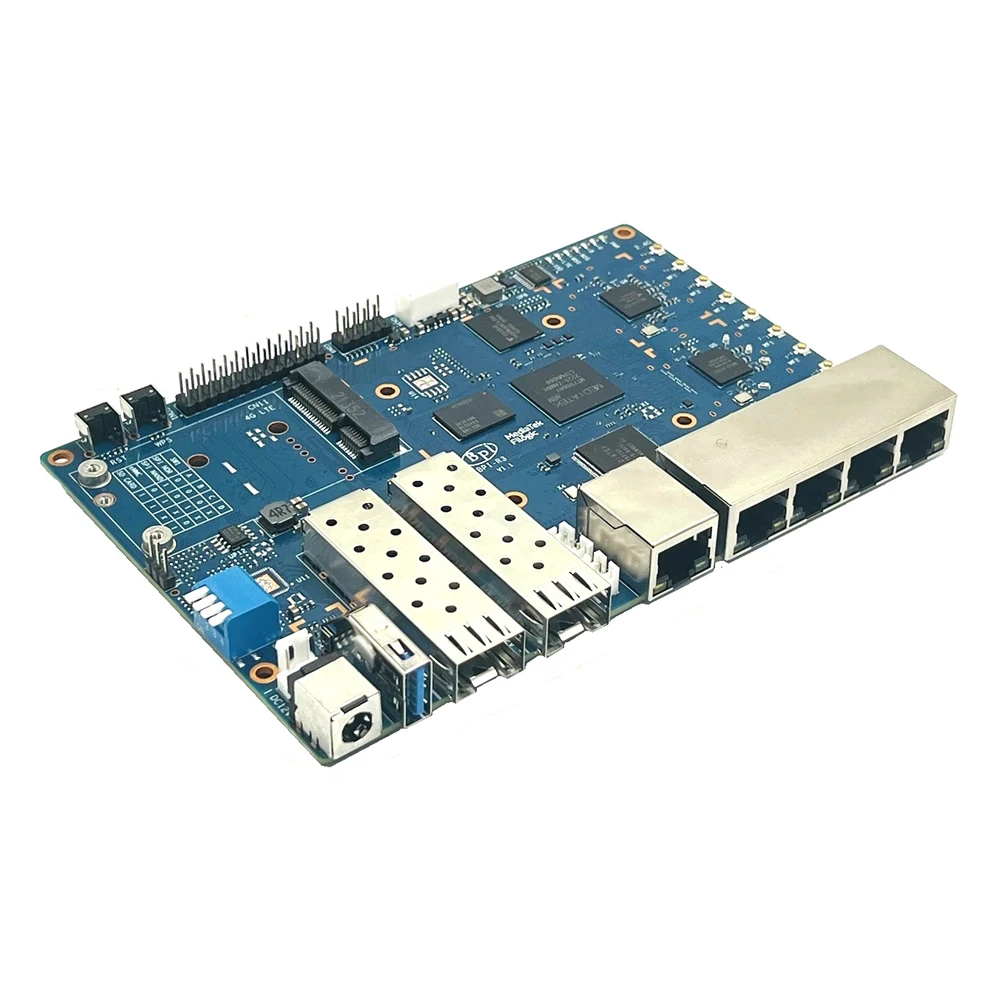 Imagem -04 - Placa de Desenvolvimento do Router Banana pi Bpi-r3 Mediatek Mt7986 Filogic 83 Quad Core Arm A53 Chip Mt7531a Wifi 6e 2.5g Sep Novo