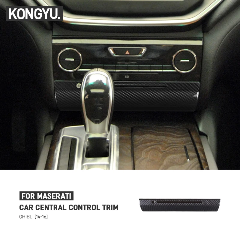 

For Maserati Ghibli 2014-2016 Real Carbon Fiber Car Central Control CD Panel Trim Cover Sticker Interior Accessories