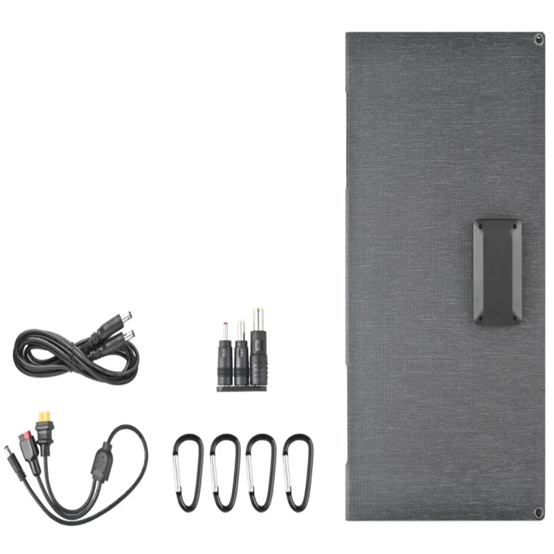 Carregador de painel solar dobrável leve 60W ETFE 23% de eficiência Carregador de telefone de carregamento rápido para viagens ao ar livre, caminhadas, acampamento