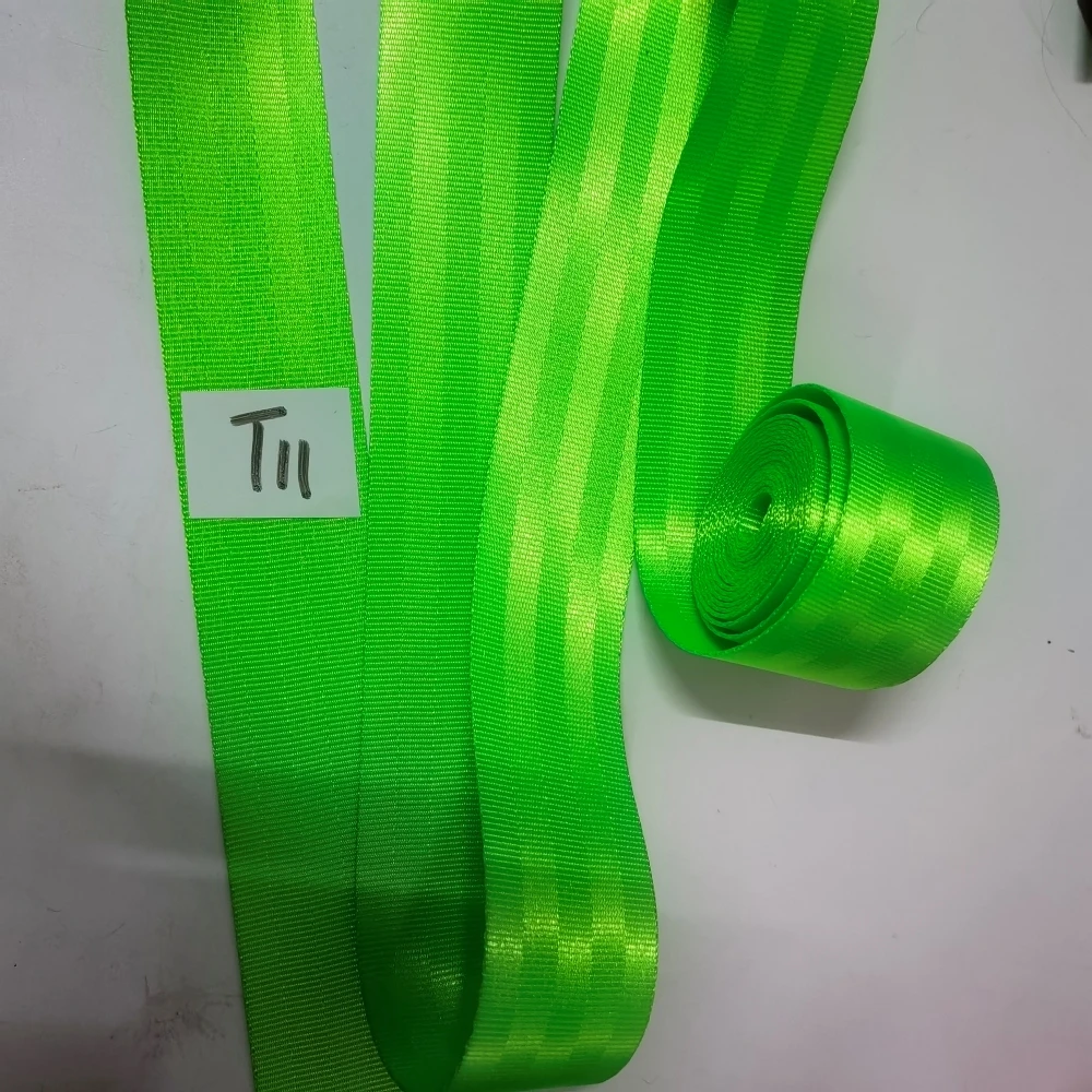 JOORMOM 5 Stripes Thickened Fluorescent Green（T11）3M-30M Car Seat Belt webbing Personalized Modification Seat Belt Webbing