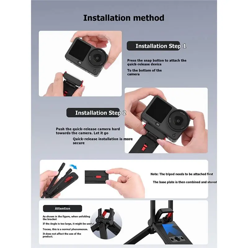 24-hour delivery Desktop Video Vlog Stand With Mantis Hook Stand Magnetic Tripod For OSMO ACTION 6/Nano/360 II Foldable Selfie