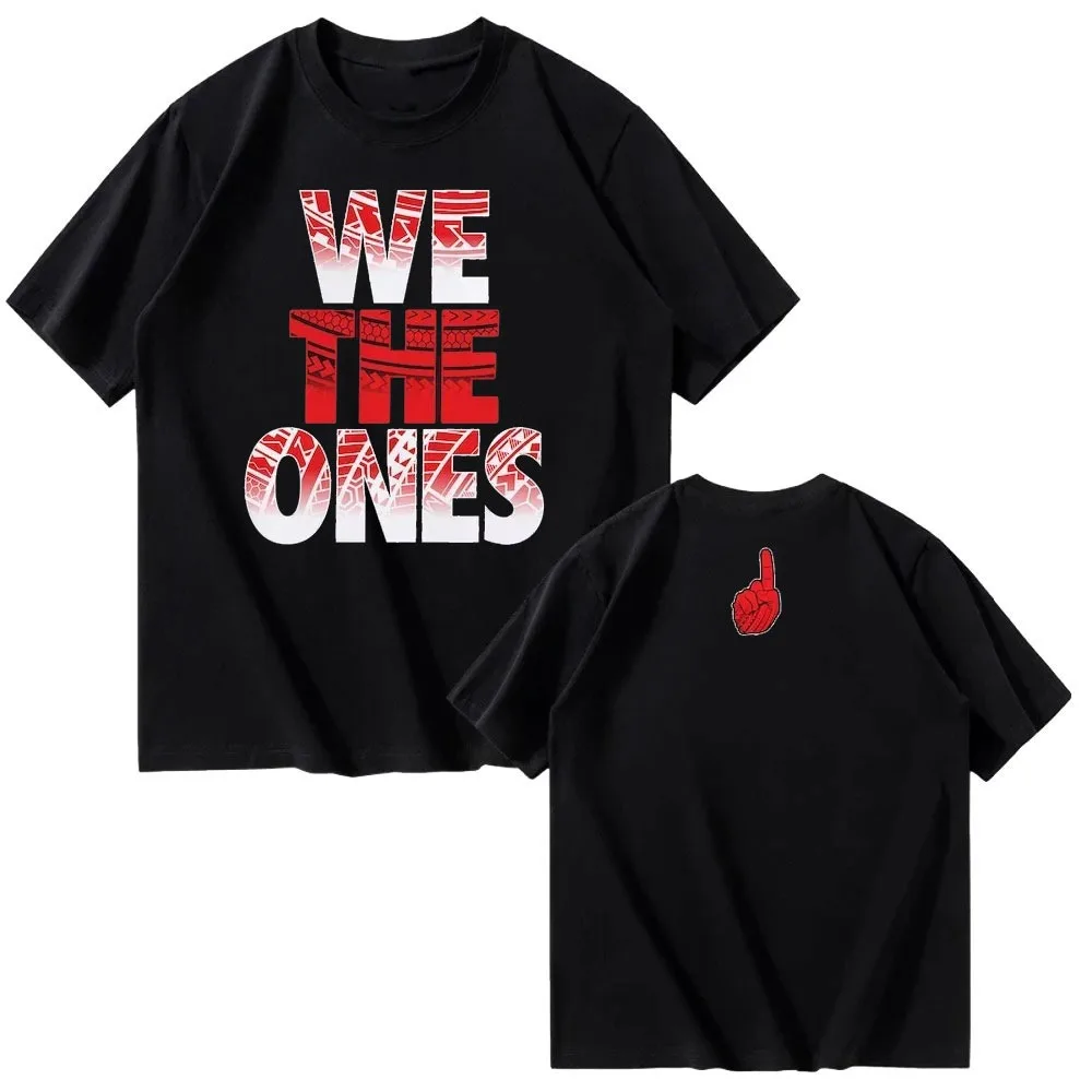 2024 Fashion Men's Bloodline We The Ones Tribal Wrestling T-shirt Retro Cotton Boxing Fitness Tees Top Short Sleeve Men's Wear