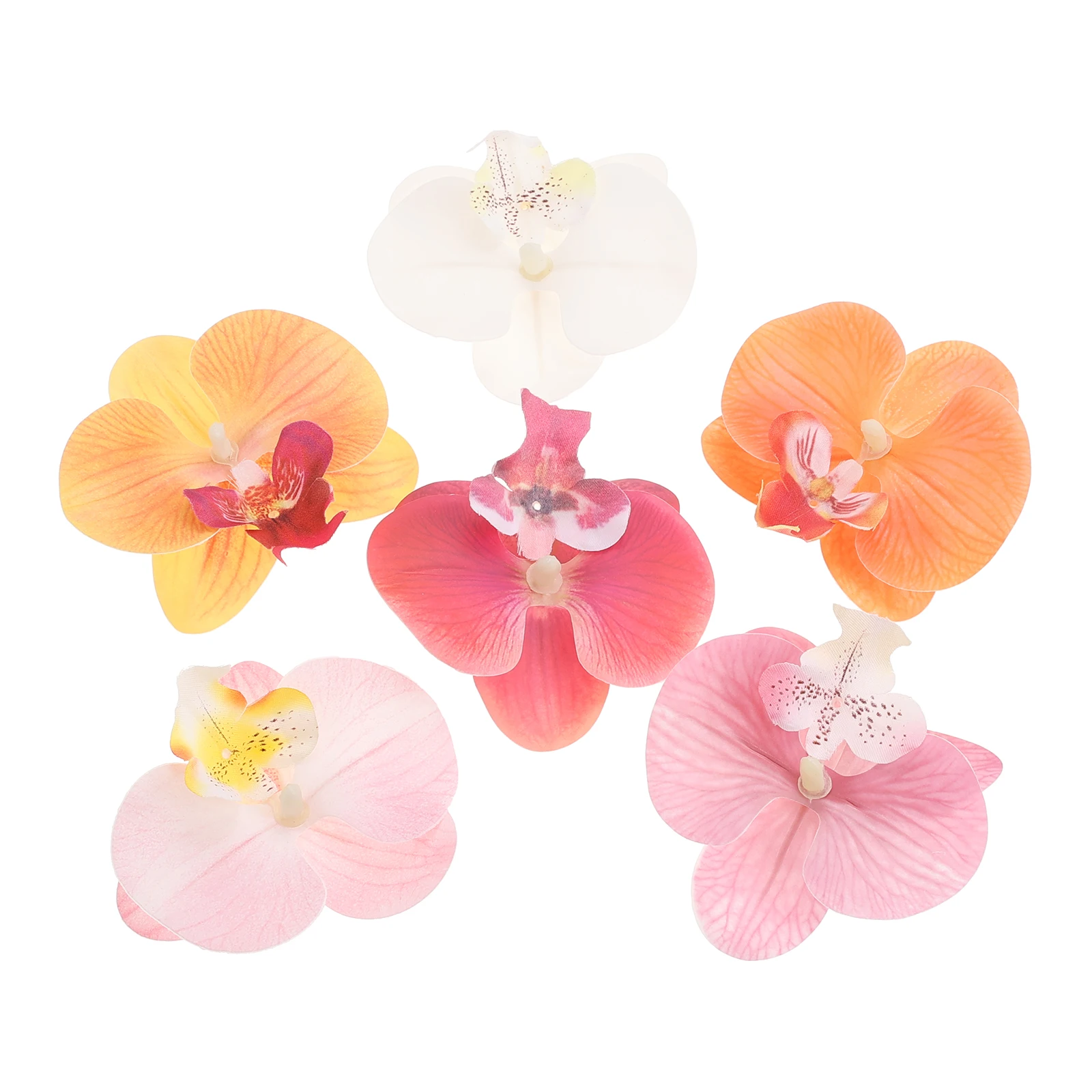 1PC 5cm Artificial Orchid Flower Head Hair Clip Accessories Hair Ornament  DIY Wedding Party Hairpin Headgear Craft Decoration