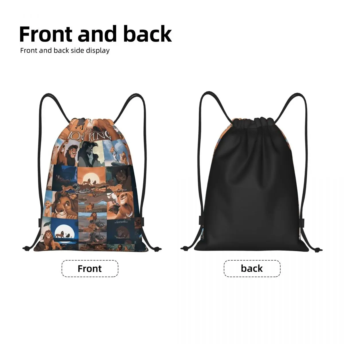 Custom The Lion King Drawstring Bag Women Men Portable Gym Sports Sackpack Shopping Storage Backpacks