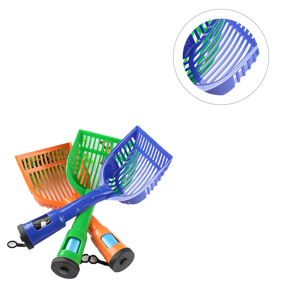 

3Pcs Durable Plastic Cat Litter Shovel Pet Sift Scooper Ergonomic Handle Easy Grip Waste Tray Cleaning Tool Random Color