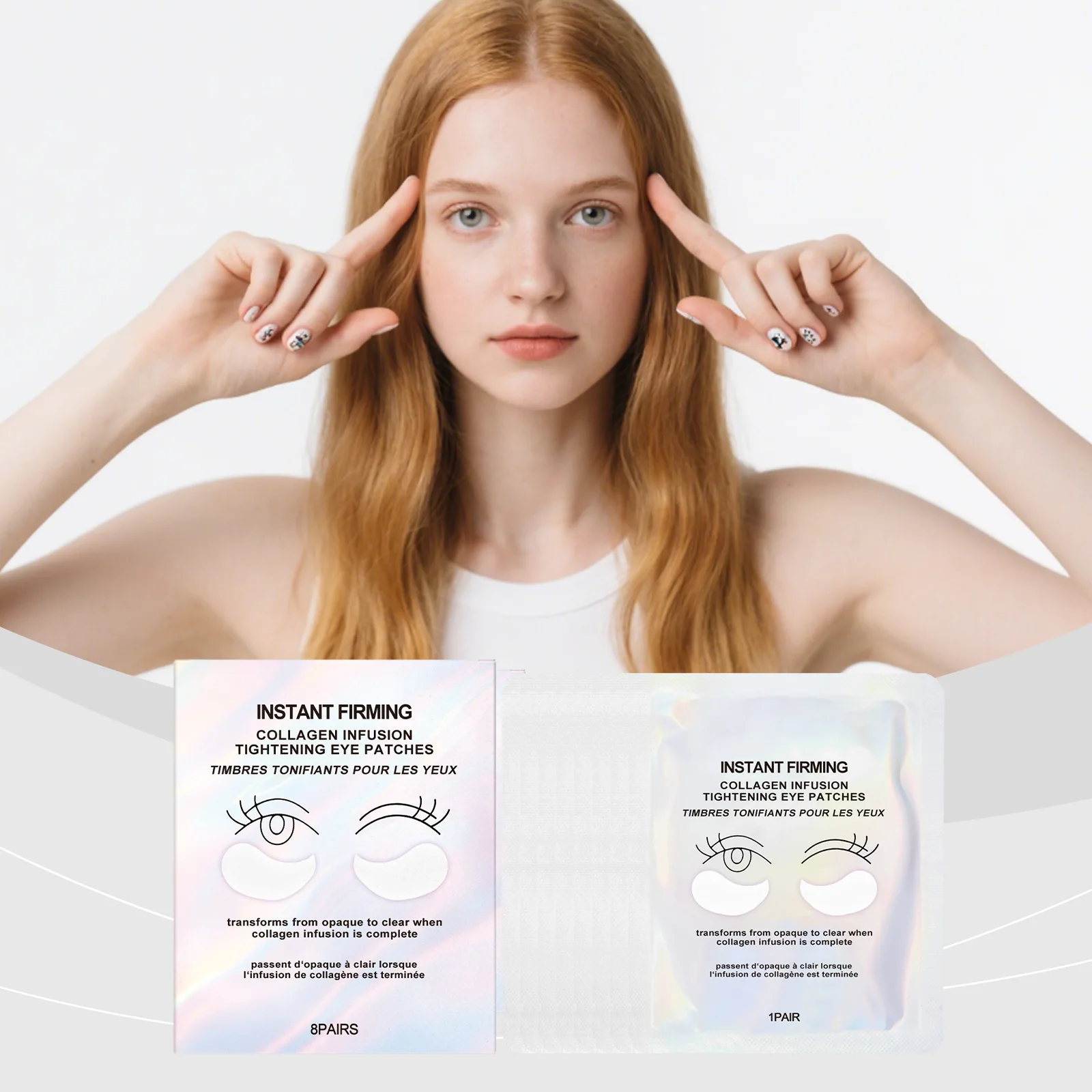 Collagen Eye Mask Fade Fine Lines Dark Circles Removal Tightening Firming Hydrate Nourish Relieve Fatigue Moisturizing Eye Patch