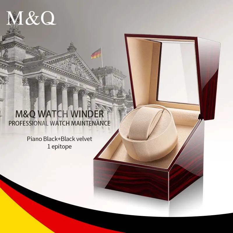 M&Q Watch Winder For Mechanical Watches Low Noise Operation Anti Magnetic Removable Watch Pillow Watch Display Storage Gift Box