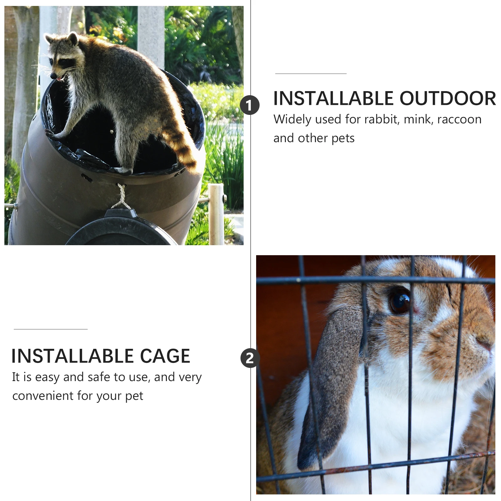 

5pcs Automatic Pet Drinking Bowl Water Container For Rabbit Mink Raccoon Mammals Durable Household Commercial Poultry Farm Use