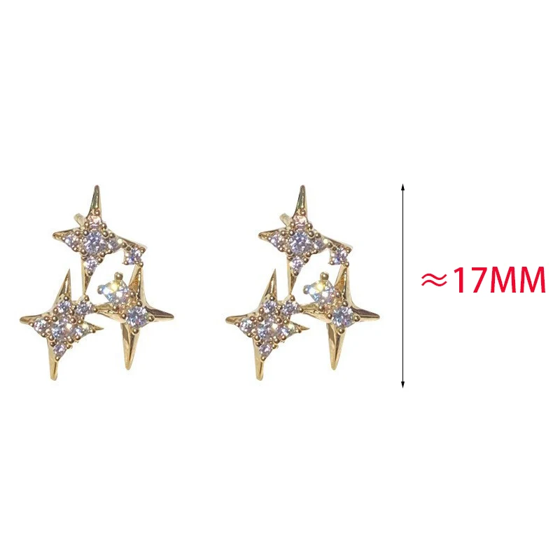 

Real 925 Sterling Silver Full Zircon Mini Star Stud Earrings for Women Minimalist Cute Fine Jewelry Light Luxury Accessories