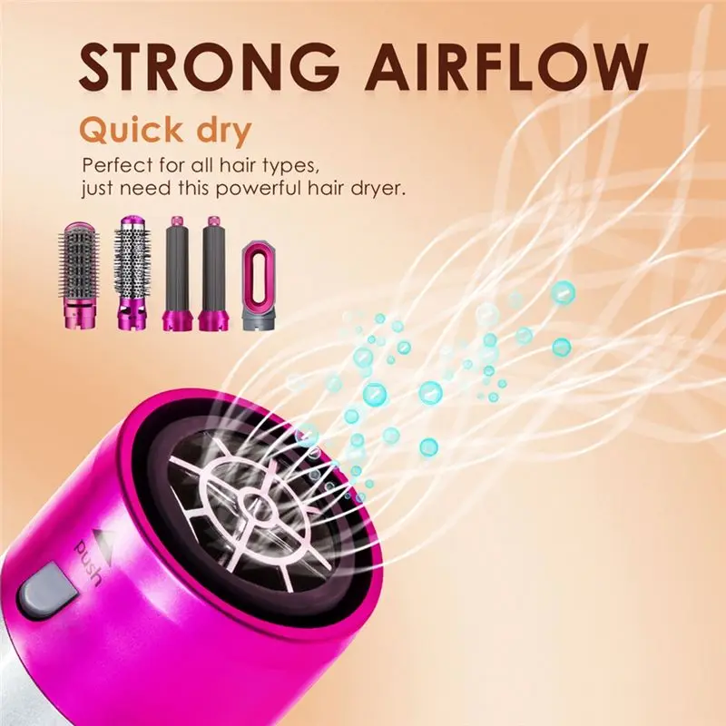 Hot Sale-5-In-1 Hair Dryer Electric Hair Brush For Dyson Airwrap Automatic Curler& Straightener Hot Air Comb Home Use