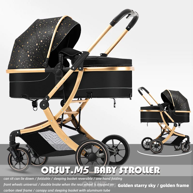 Shock Absorption Baby Stroller Two-way High Landscape Can Sit or Lie Down Lightweight and Easy To Carry Newborn Baby Stroller