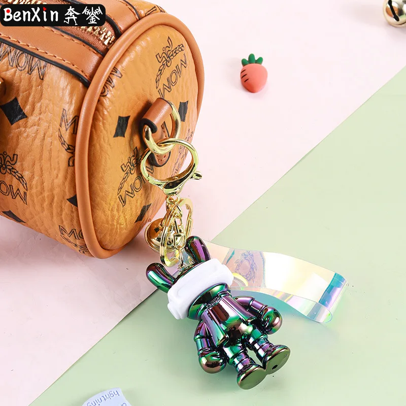 miniso スペースウサギキーホルダー、車のペンダント、漫画の人形、バッグ、キーチェーン、クレーンゲーム