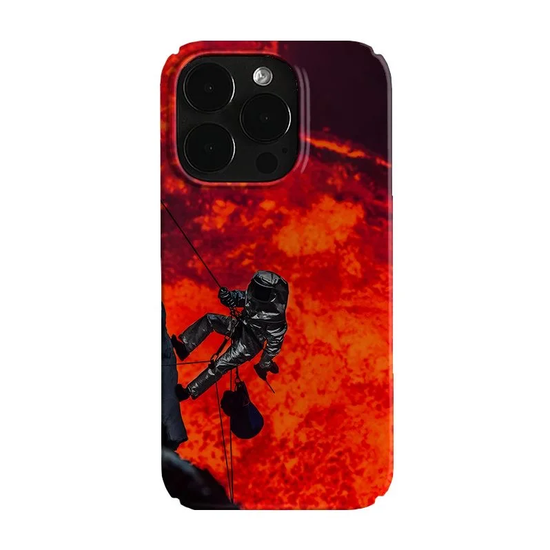 Vulkan-Explorer Abenteuer Feurige Lava Kunst Stoßfeste Handyhülle für iPhone 17 Air 16 15 14 11 12 13 Pro Max Plus Rückseiten-Cover