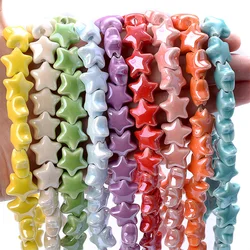 10pcs Colorful Star Ceramic Charm Beads Glazed Mixed Five-pointed Star Spacer Beads For Jewelry Diy Making Bracelet Accessories