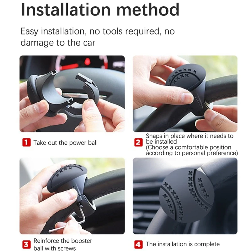 Car Steering Wheel Booster 360 Degree Rotation Steering Wheel Knob Ball Labor-saving One Hand Steering Booster