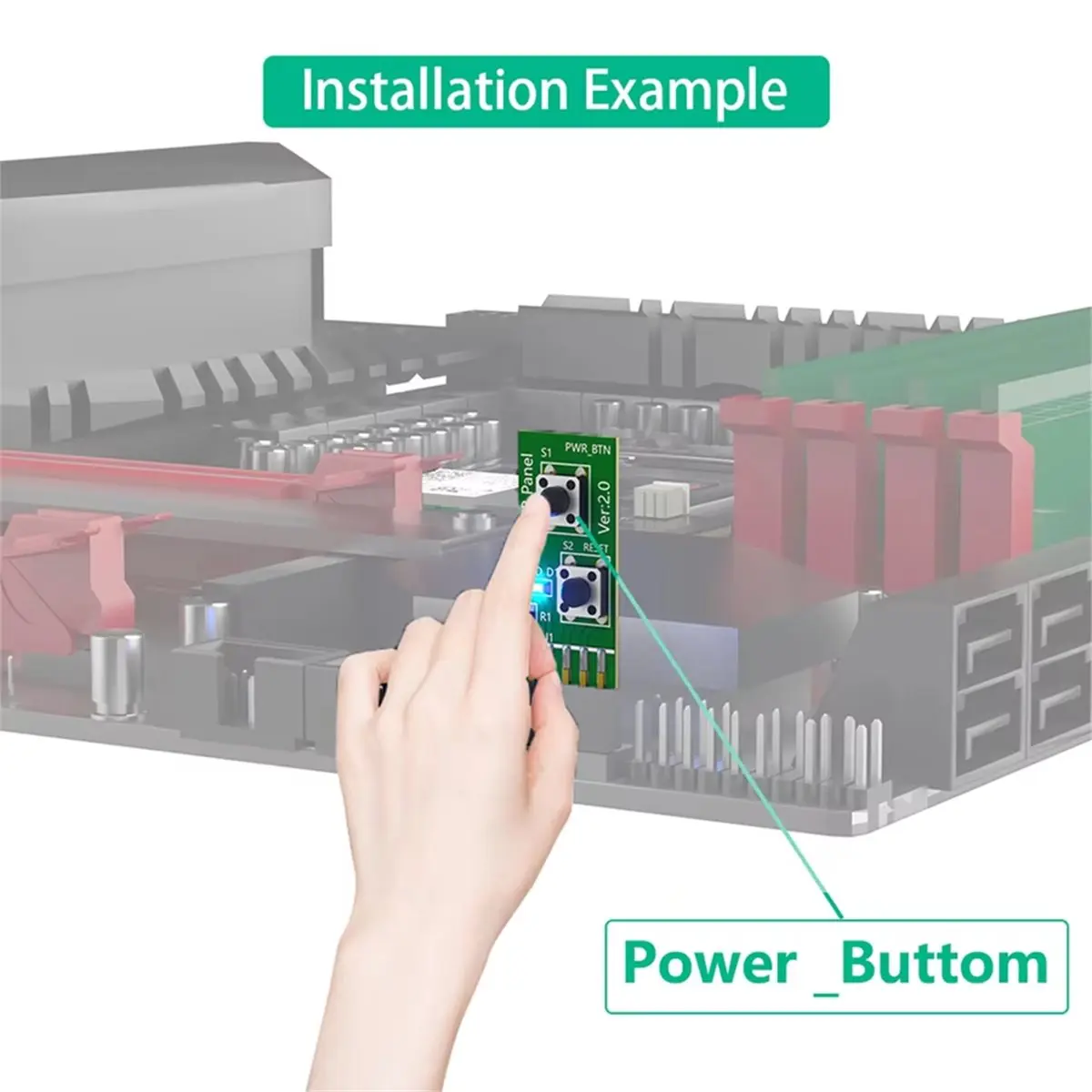 10 Pin Reset/Power on/OFF Switch Motherboard Adapter Card for on/Off Testing Without Chassis for Desktop PC Computer