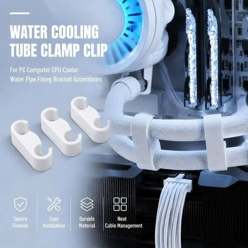 PC Water Cooling Hose Clamp Clip For Computer CPU Cooler Water Tube Securing Bracket Plastic Supply
