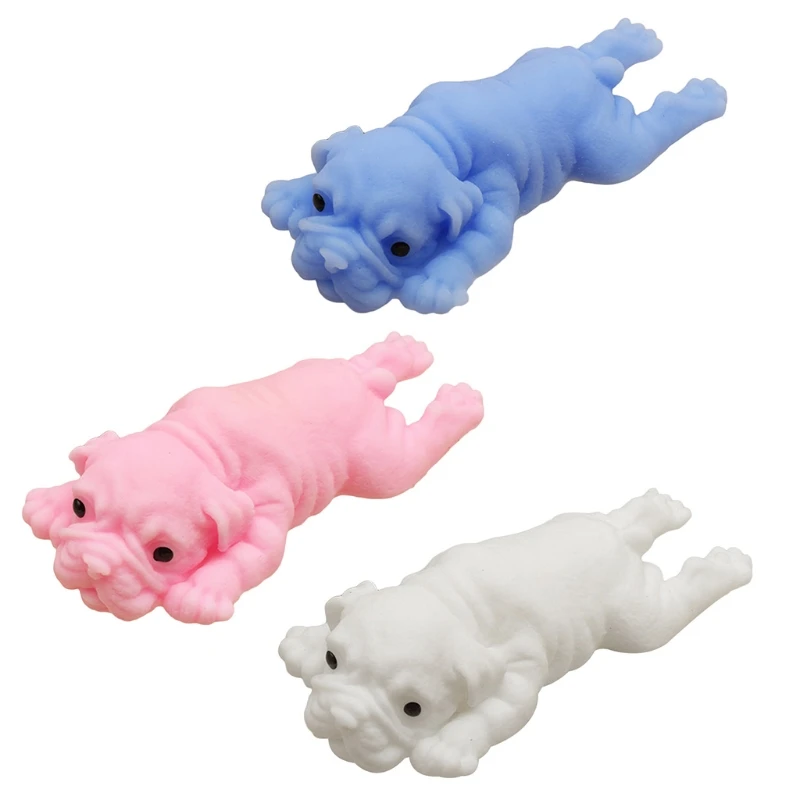 Blauw/roze/wit DIY sterke taaiheid hond druk decompressie speelgoed voor kinderen