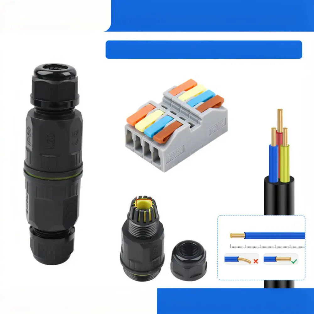 Waterproof Wire Junction Terminal Connector Industrial Outdoor Electrical Cable Fast Adapter Power Coupling Plug Joint Splicing