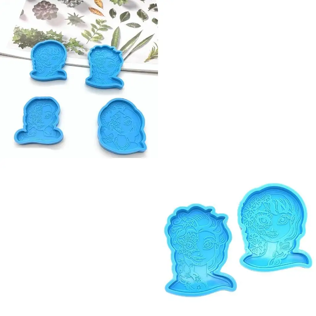 

9HJK Phone Grip Силиконовая смола плесень милая девочка держатель значков подставки для листовых форм для украшения для