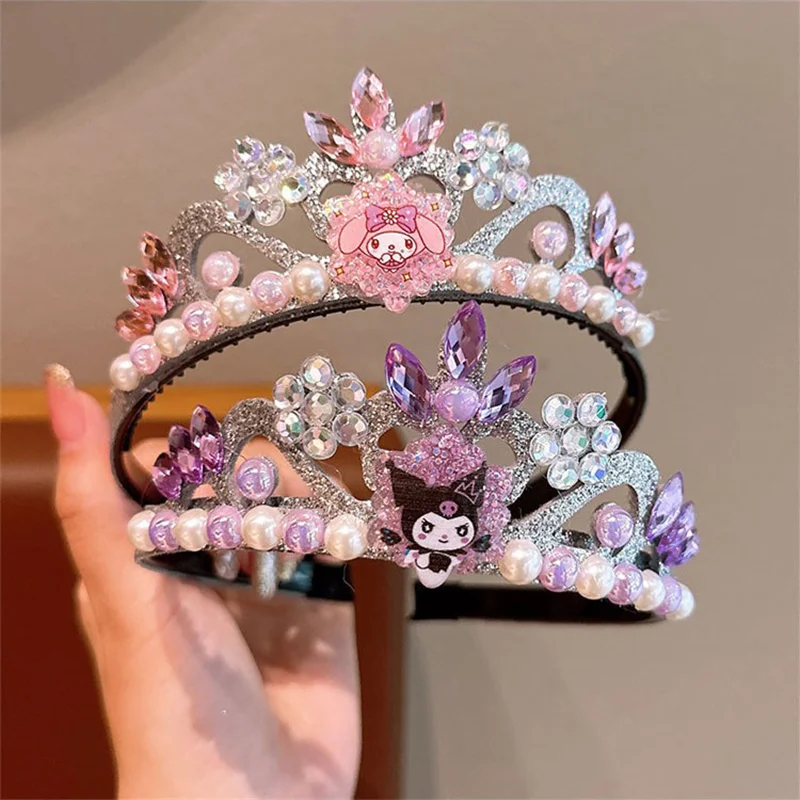 Anime Gefrorene Sanrio Kuromi Melody Krone Kleid Zubehör Kinder Baby Prinzessin Elsa Kopfschmuck Schmuck Party Dekoration Mädchen Geschenk