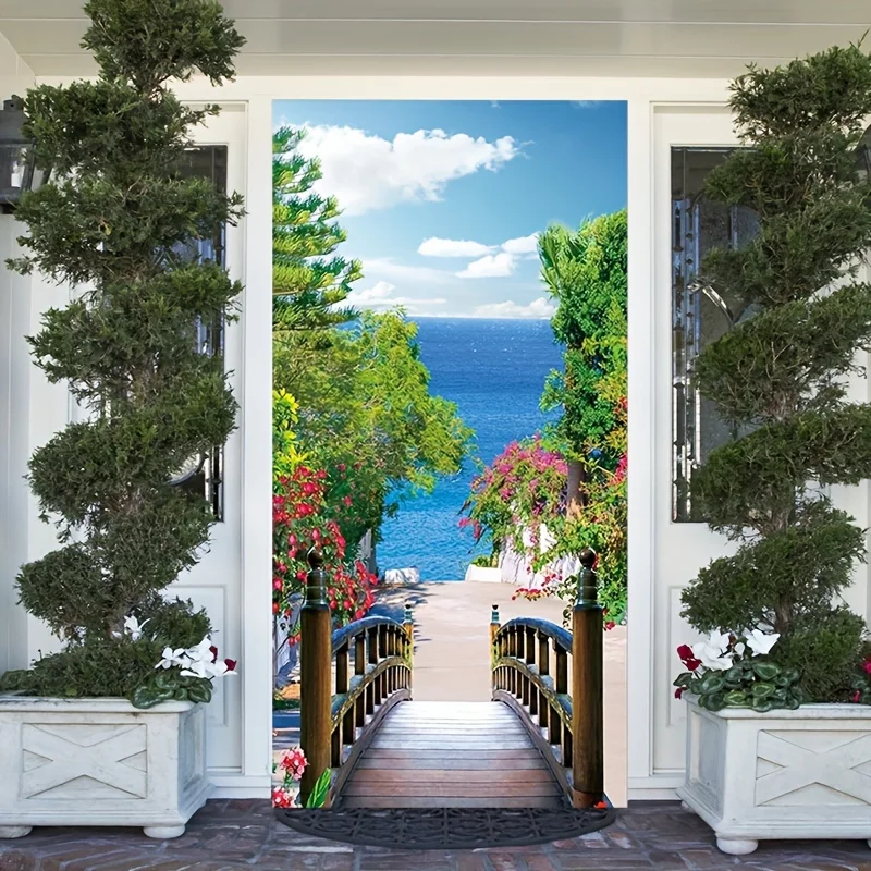 Landscape door decoration, landscape decorative background, interior door cover Banner Interior decorative door cover